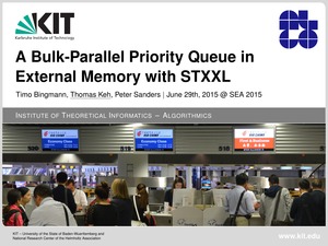 First slide of the talk showing priority queues at the airport