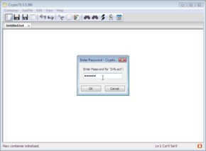 Dialog box greeting the user and requesting password entry.